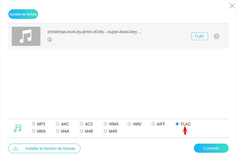 Convertir l'audio en FLAC