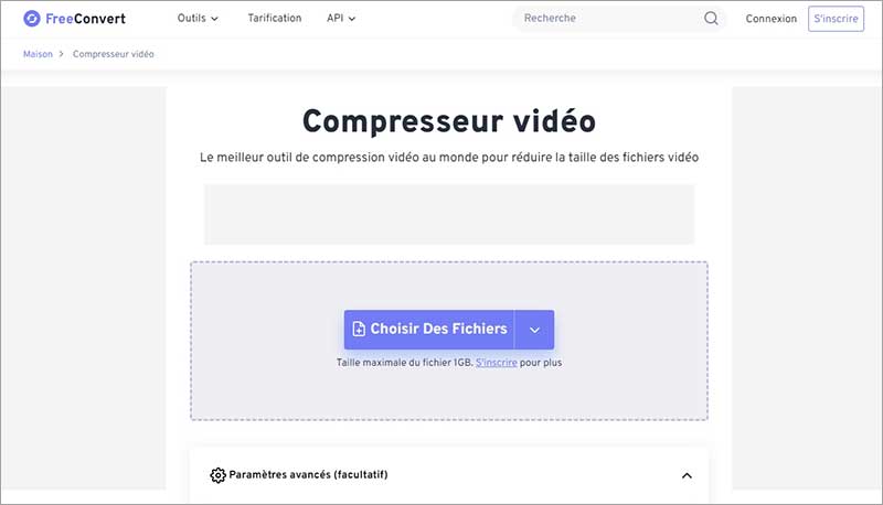 Compresser la vidéo MP4 en ligne via FreeConvert