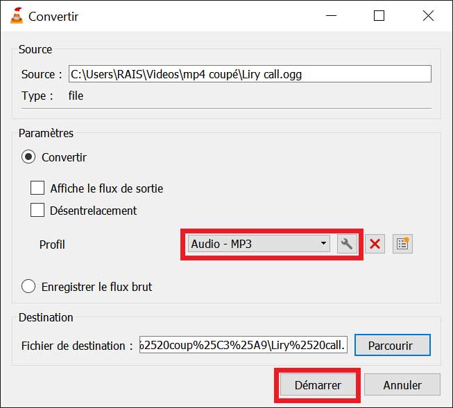 Convertir OGG en MP3 avec VLC