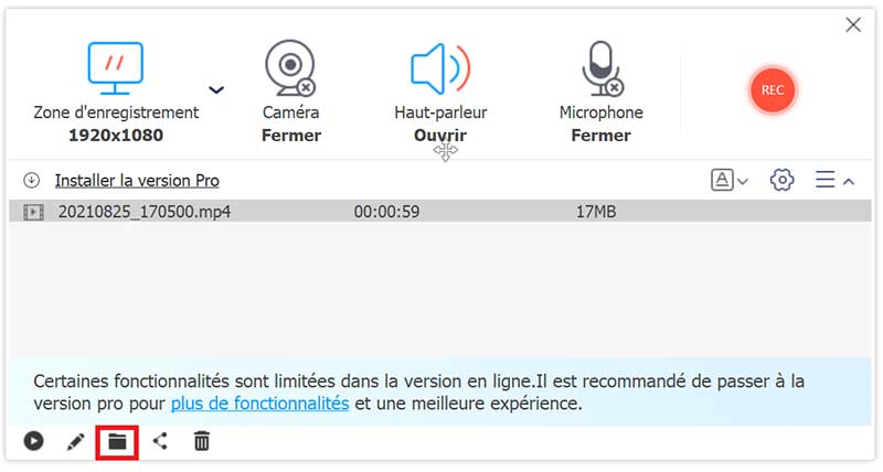  Convertir Facebook en MP4 avec Vidmore Enregistreur d'Écran Gratuit en Ligne