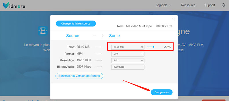 Compresser une vidéo MP4 en ligne