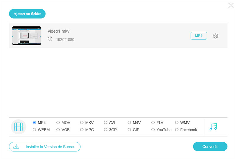 Convertir MKV en MP4 en ligne