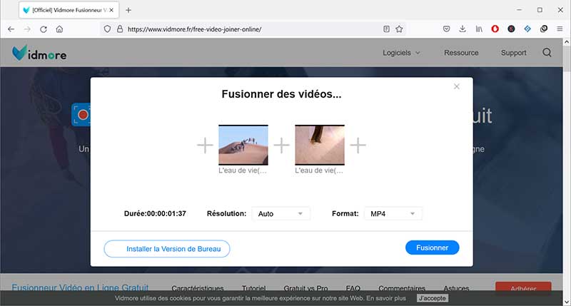 Fusionner des vidéos MP4