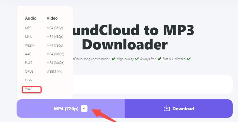 downcloud.cc convertisseur SoundCloud en WAV