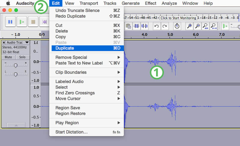 Éditer le fichier dans Audacity