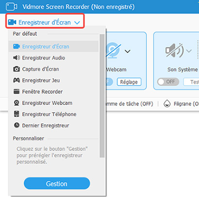 Choisir Enregistreur d'Écran