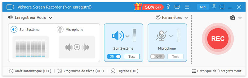 Configurer l'enregistreur audio