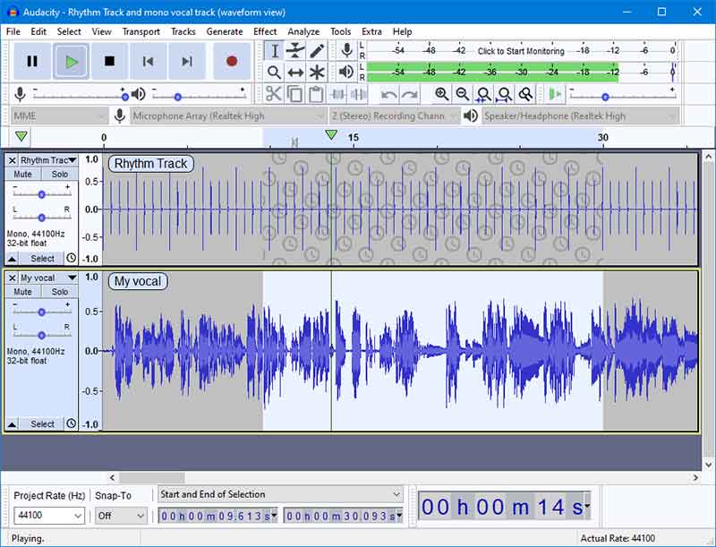 Faire le montage audio Audacity