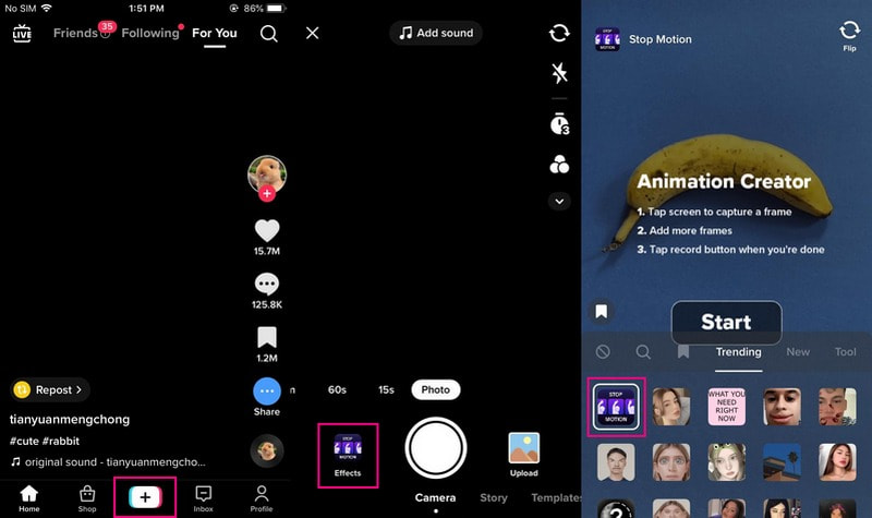 Enlever le filtre TikTok en prenant une vidéo