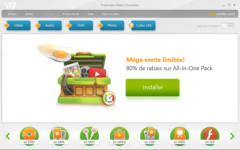 Transformer la vidéo Dailymotion vers MP3 avec Freemake Video Converter