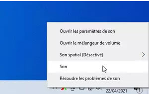 Le bouton de son ou de volume sur Windows