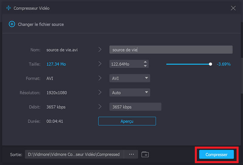 Modifier le taux de compression