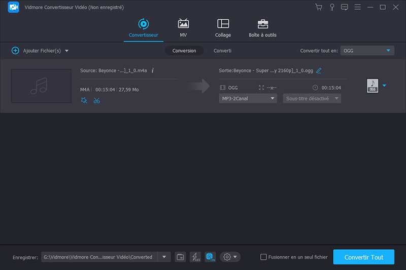 Convertir les fichiers audio en OGG